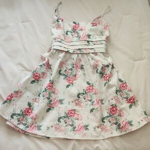Floral Pink and White Dress